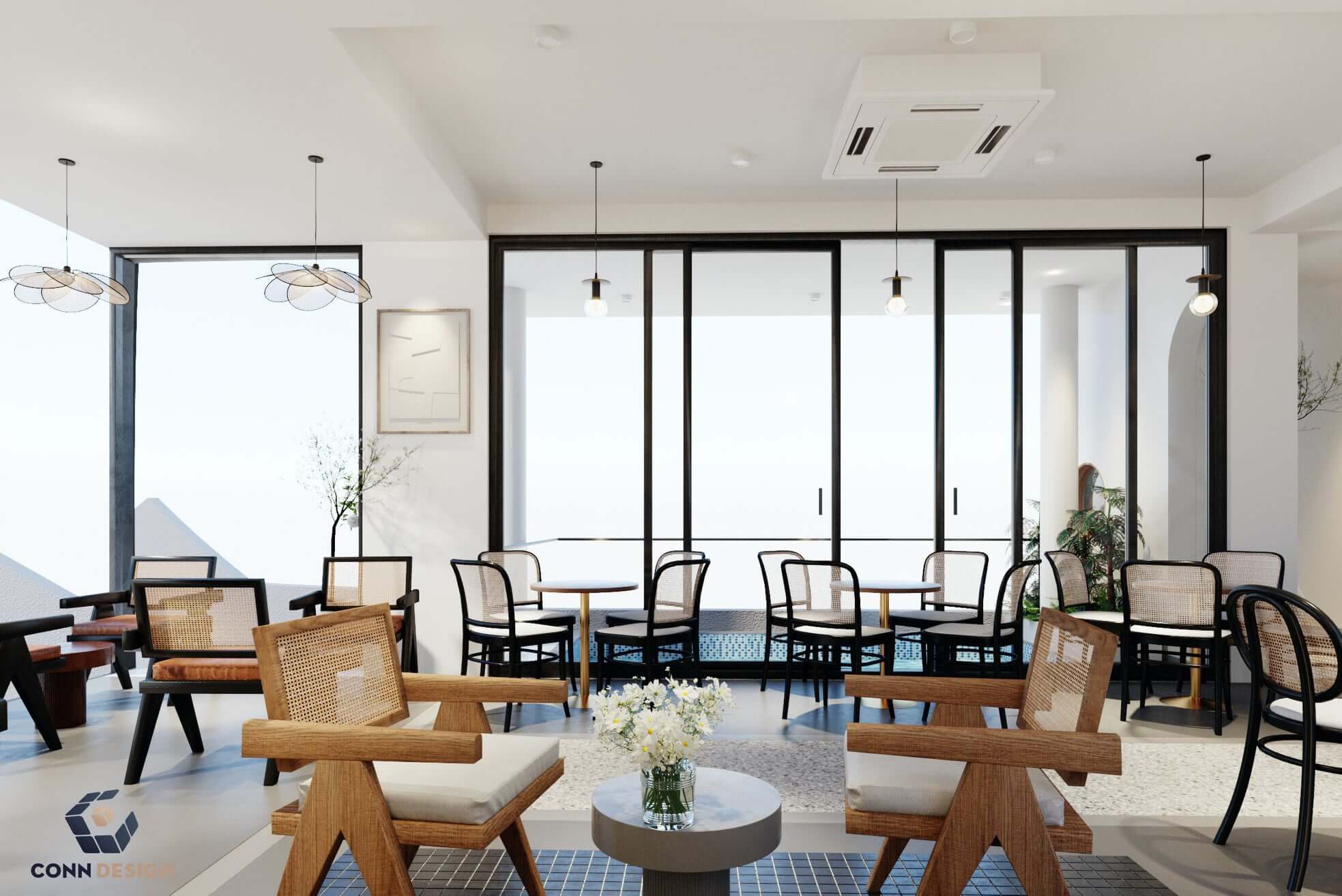 Mẫu quán cafe zenta Coffee ấn tượng do CONN Design thiết kế 