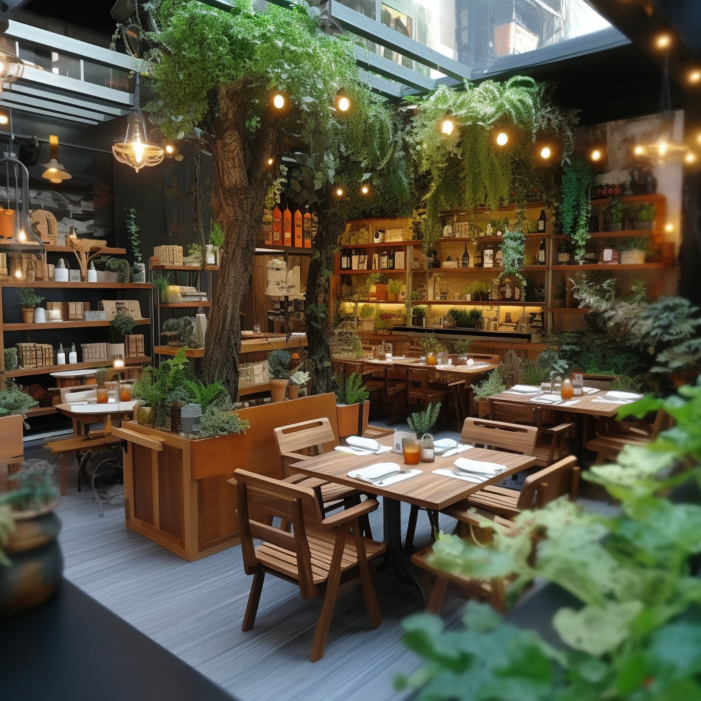 Không gian mở kết hợp cùng màu xanh của cây cối tạo nên một quán cafe bình dân đầy ấn tượng 