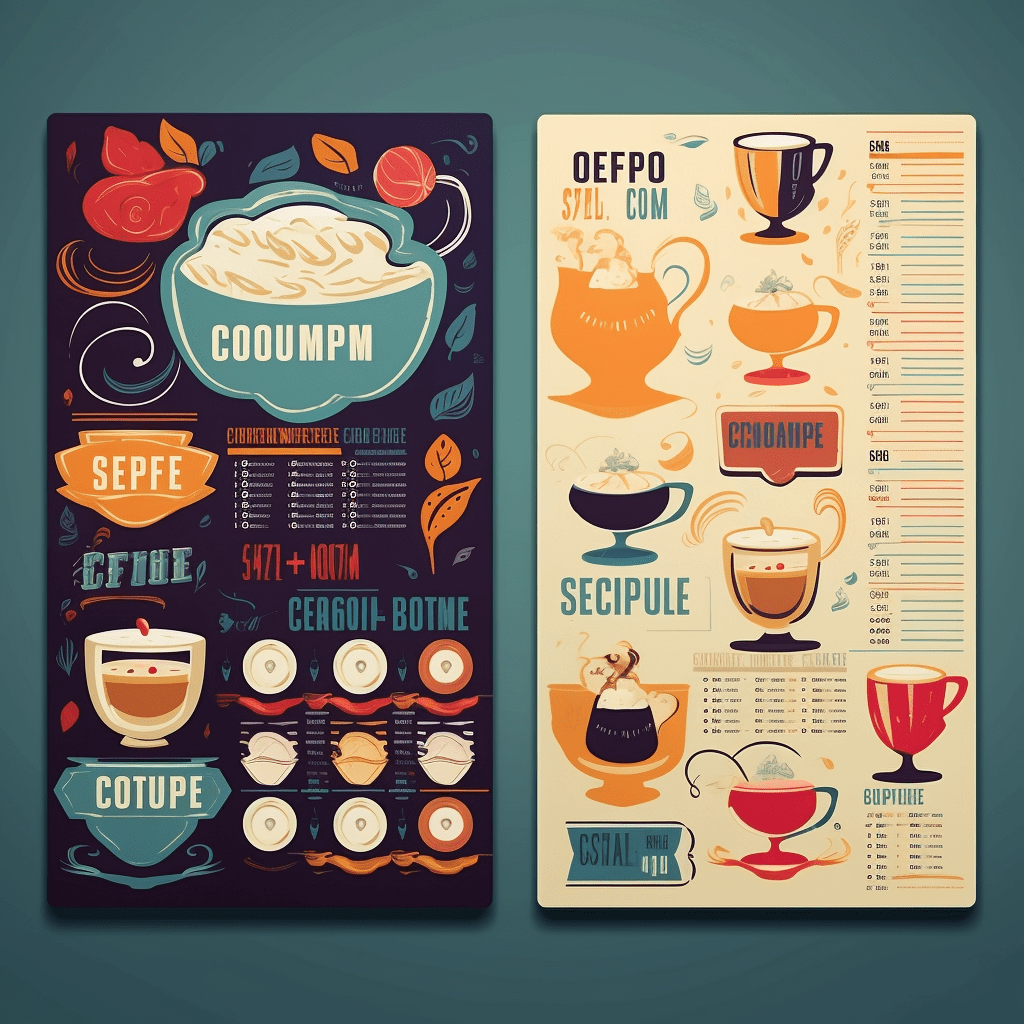 Thiết kế menu quán cafe với đa dạng các màu sắc và hình ảnh, tạo sức hút ngay từ cái nhìn đầu tiên 