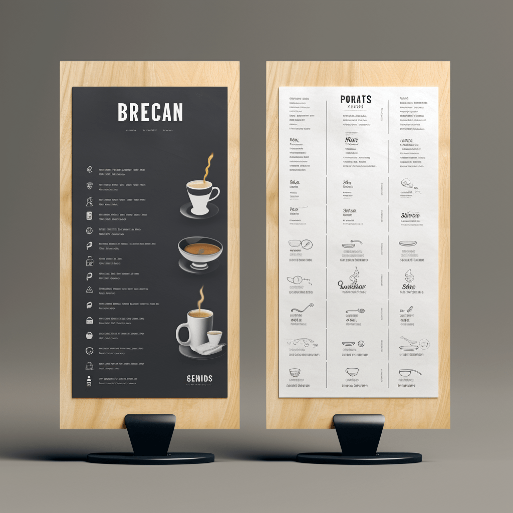 Mẫu thiết kế dạng một tờ menu quán cafe để bàn giúp khách thuận tiện gọi món hơn