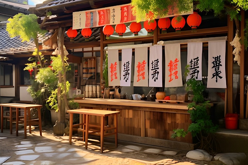 Thiết kế quán cà phê ngoài trời mang đậm nét phong cách Nhật Bản