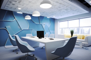 Phong cách thiết kế tường, trần nhà trong văn phòng cực kỳ sáng tạo và hiện đại, giúp nơi làm việc tràn ngập sự năng động