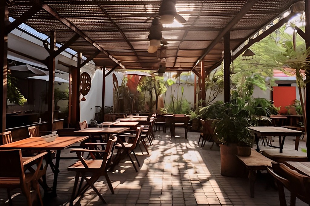 Chill Corner đem đến một thiết kế sáng tạo đó là gắn thêm mái che tránh nắng, mưa, đồng thời trồng nhiều cây xanh tại lối đi tạo sự thẩm mỹ và mát mẻ trong quán cà phê sân vườn
