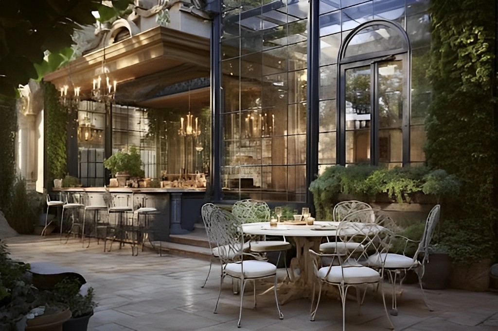 Thiết kế không gian mở thoáng đãng mang phong cách quý tộc dành cho quán cà phê sân vườn
