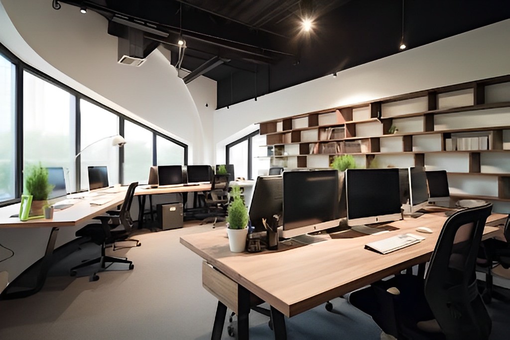 Thiết kế văn phòng tại công ty SEONGON toát lên vẻ hiện đại nhờ gam màu sáng sủa tô điểm thêm nhiều cây xanh