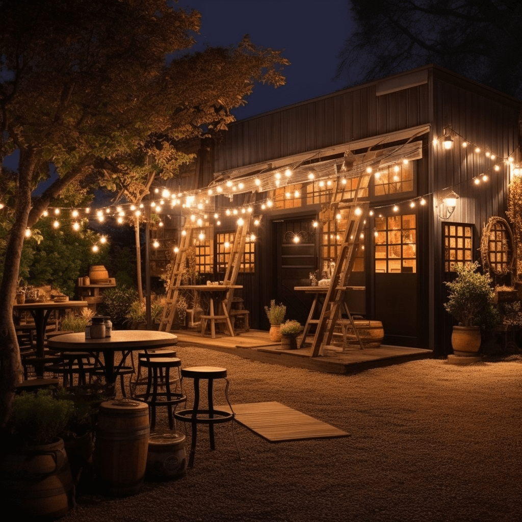 Hình ảnh quán cafe thơ mộng về đêm, tạo không gian lãng mạn dành cho các cặp đôi 