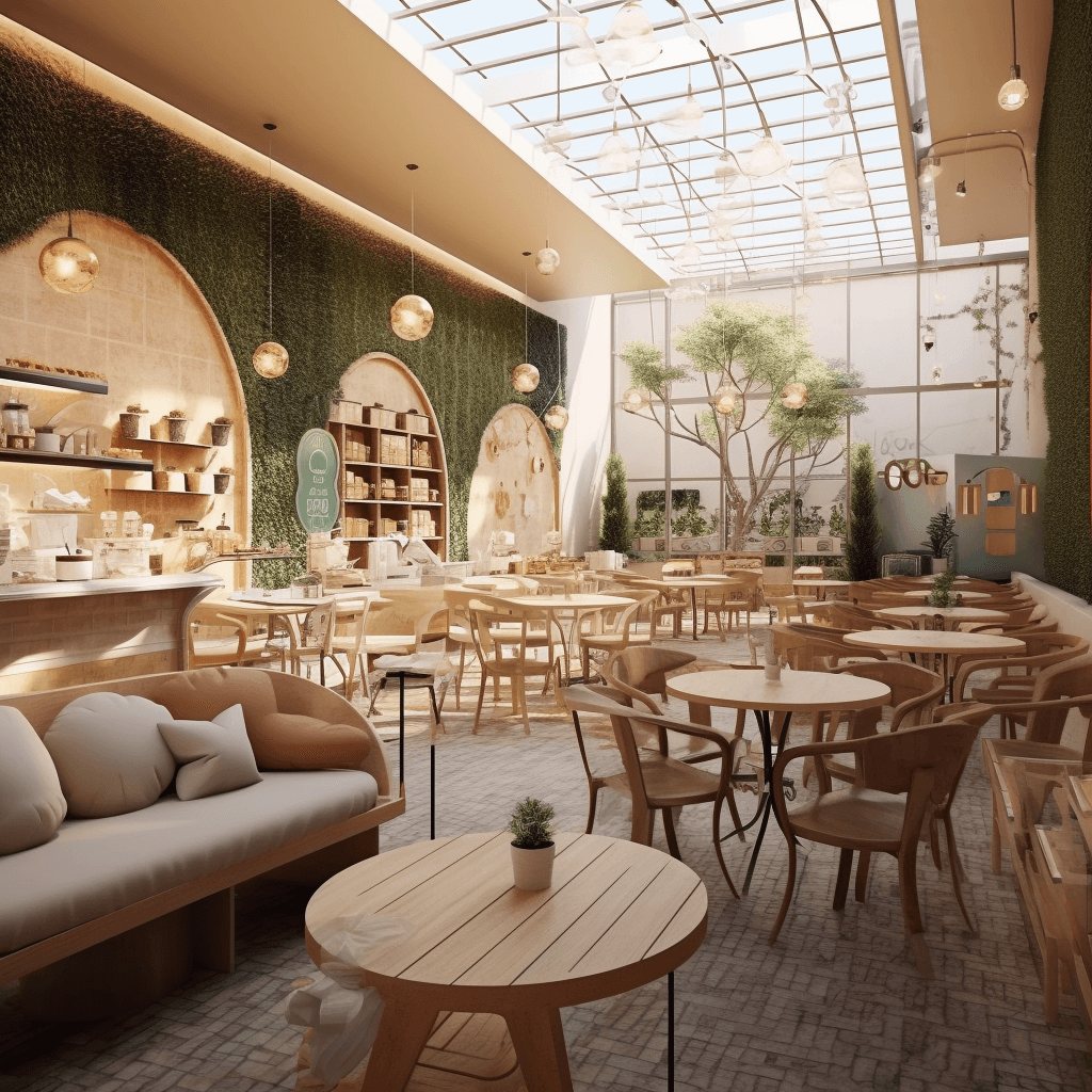 Hình ảnh quán cafe đẹp có thiết kế trần nhà trống có thể tận dụng được các nguồn sáng tự nhiên tốt hơn