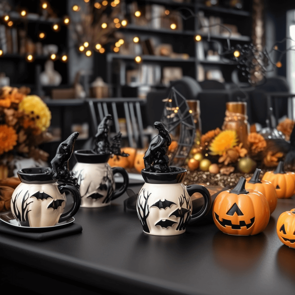 Sử dụng những ly, cốc mang tính biểu tượng rùng rợn để trang trí halloween cho quán cafe
